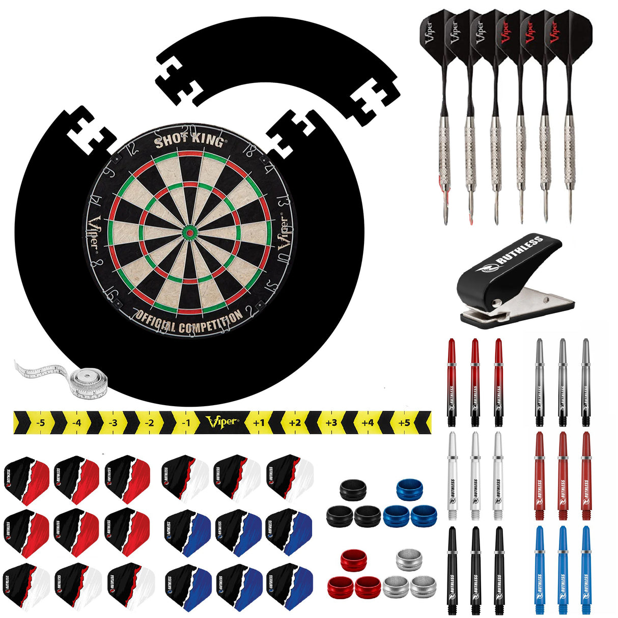 Viper Shot King Dartboard Starter Set - Dart Board, Jigsaw Surround, Darts & Accessories