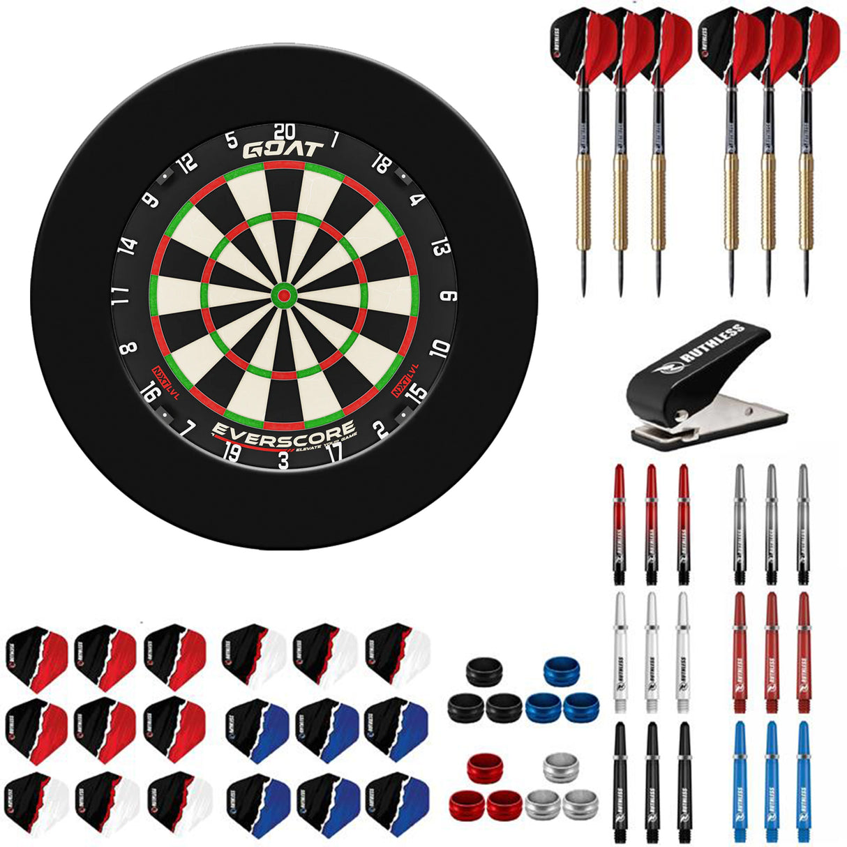 Goat Everscore Dartboard Starter Set - Dartboard, Surround, Darts & Accessories
