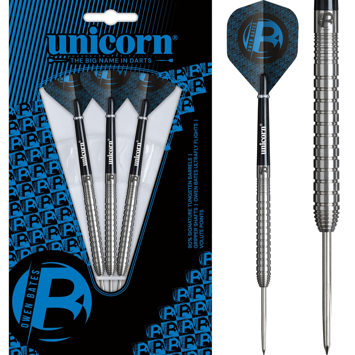 Unicorn Owen Bates Darts - Steel Tip - 90% Tungsten
