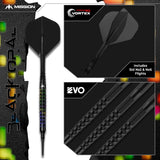 Mission Black Opal Darts - Soft Tip - 95% Tungsten - Black & Coral PVD