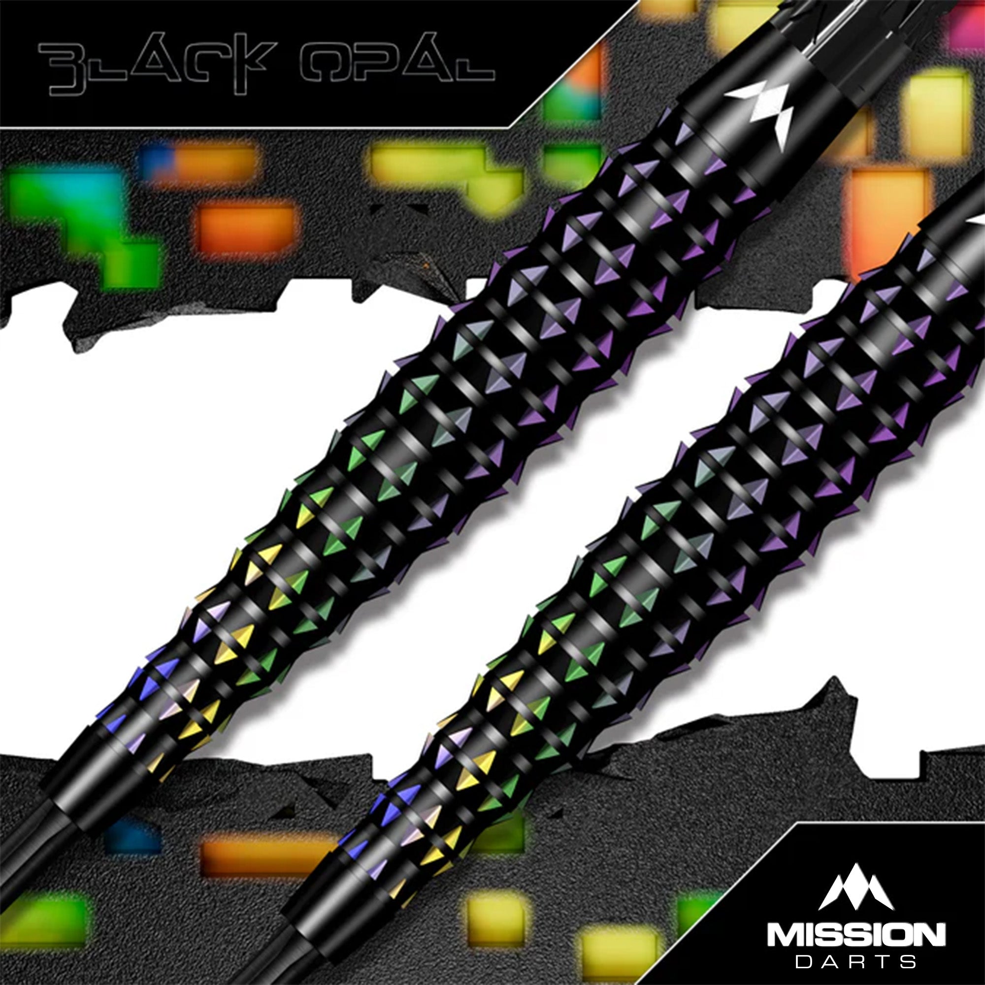 Mission Black Opal Darts - Steel Tip - 95% Tungsten - Black & Coral PV