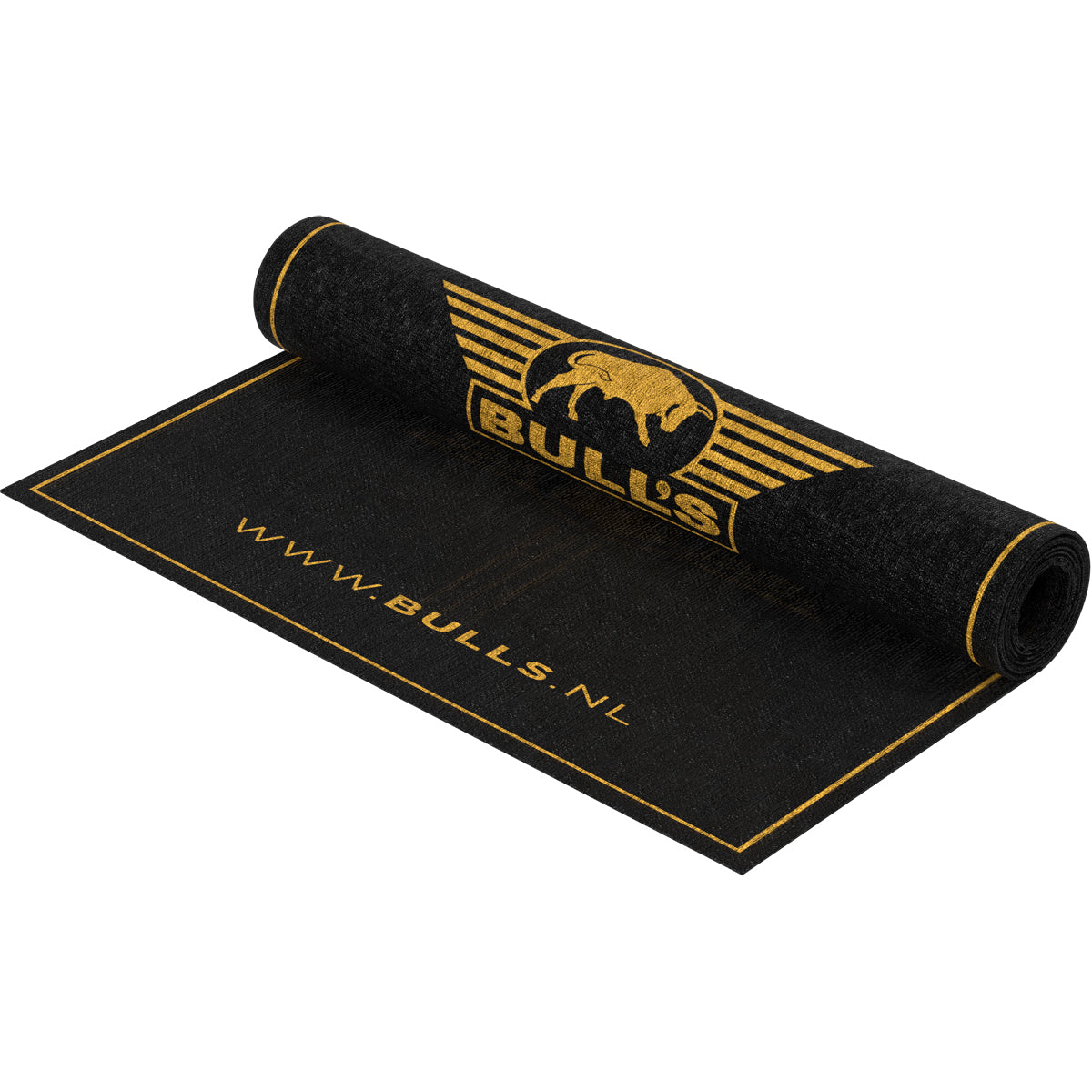 Bull Shape Mat Bulls Advantage Carpet Dart Mat - with oche - Black & Gold - 300 x 85c