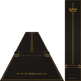 Bulls Advantage Carpet Dart Mat - with oche - Black  & Gold - 300 x 85cm