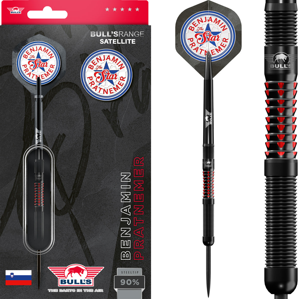Bulls Benjamin Pratnemer Darts - Steel Tip - 90% Tungsten - 20g