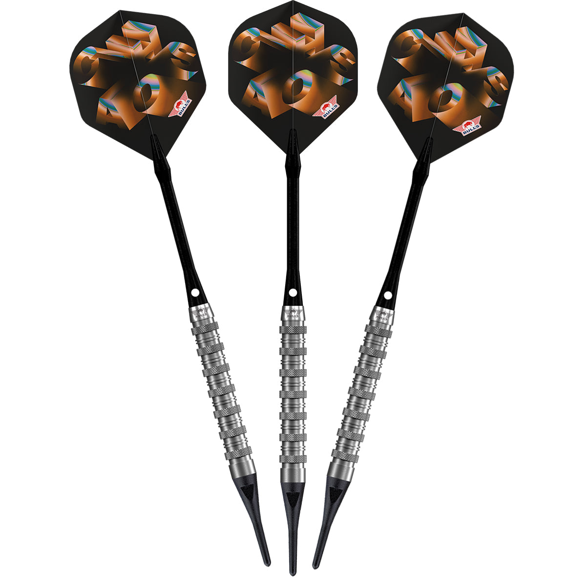 Bulls Chaos Darts - Soft Tip - 90% Tungsten - Orange