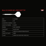 Bulls Chaos Darts - Soft Tip - 90% Tungsten - Red