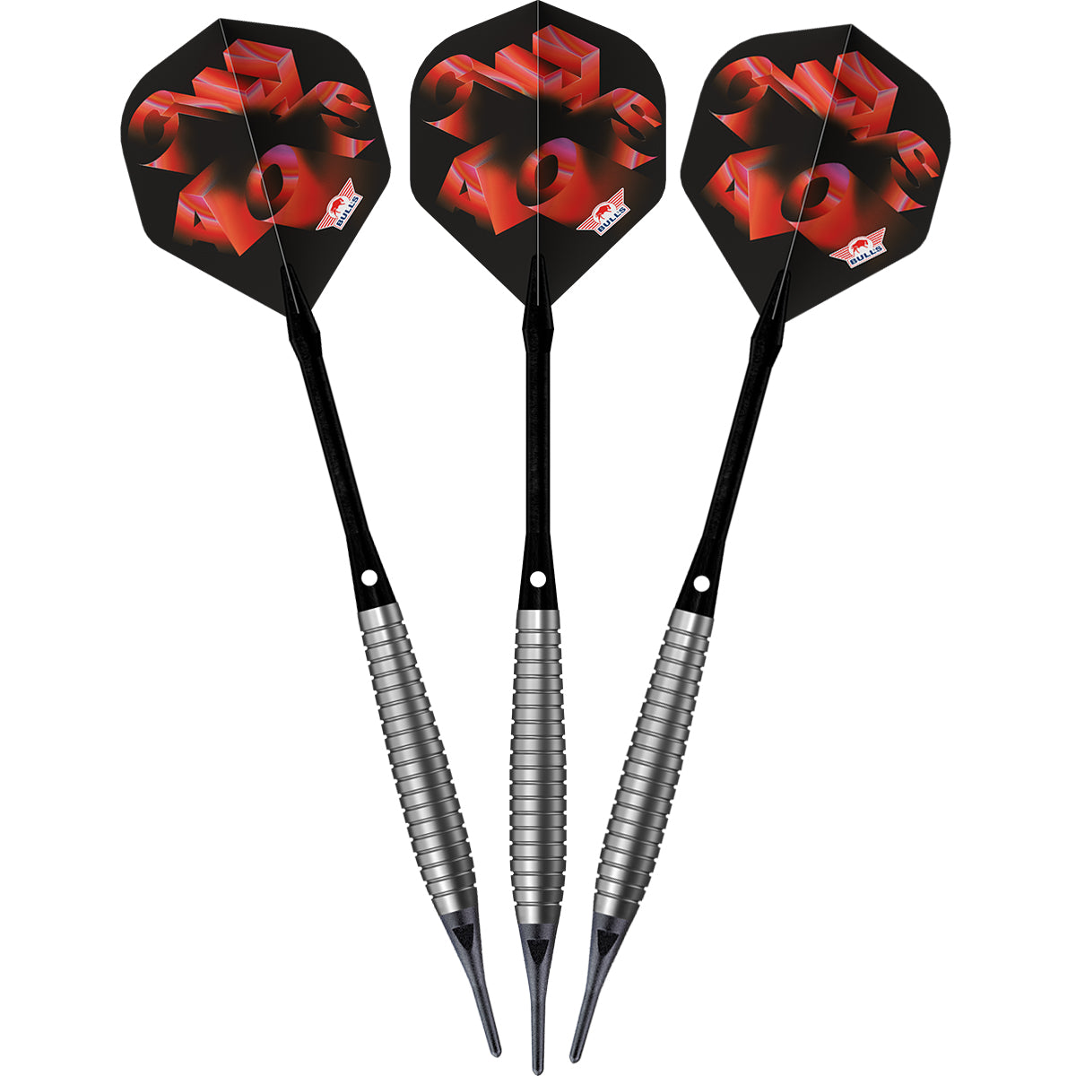 Bulls Chaos Darts - Soft Tip - 90% Tungsten - Red