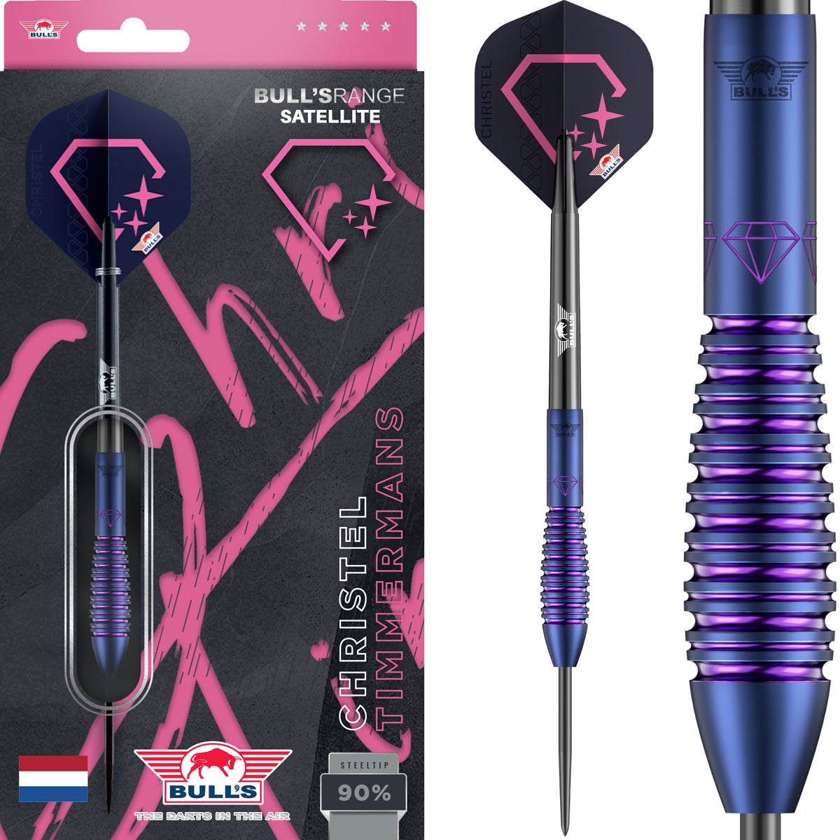 Bulls Christel Timmermans Darts - Steel Tip - 90% Tungsten - 25g