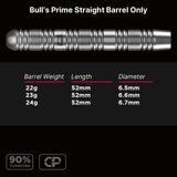 Bulls Prime CP Darts - Steel Tip - 90% Tungsten - Barrels Only - Straight