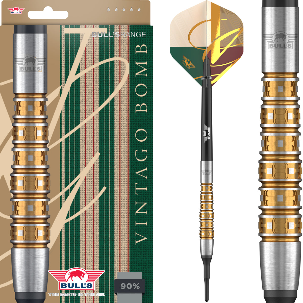 Bulls Vintago CP Darts - Soft Tip - 90% Tungsten - Bomb