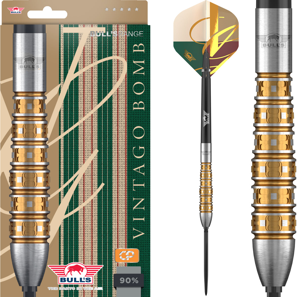 Bulls Vintago CP Darts - Steel Tip - 90% Tungsten - Bomb