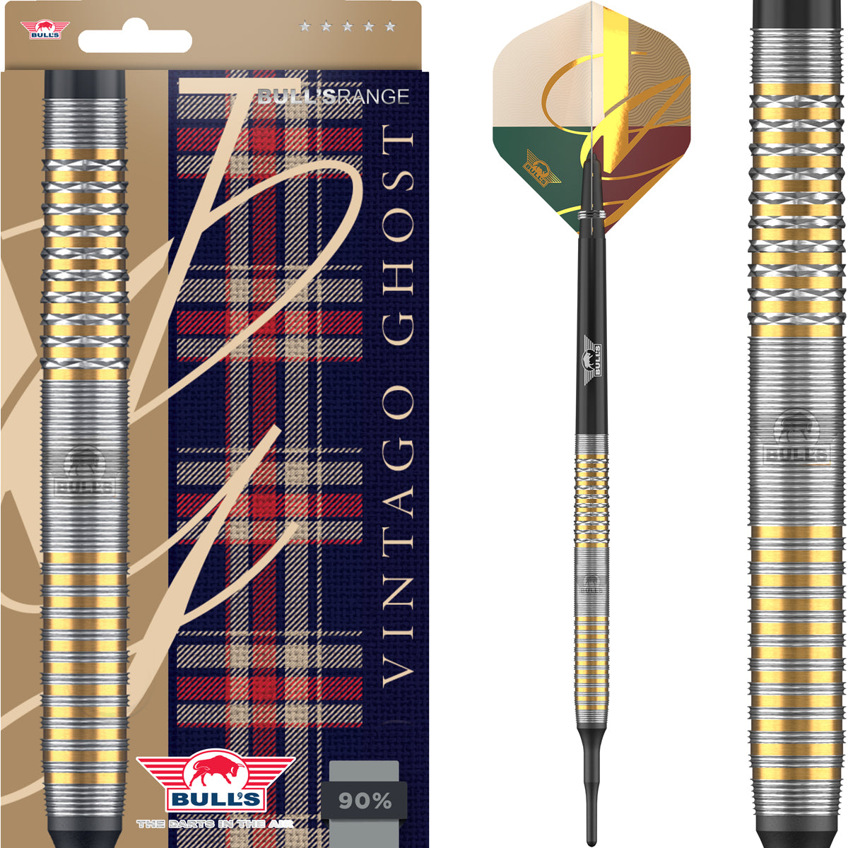 Bulls Vintago CP Darts - Soft Tip - 90% Tungsten - Ghost