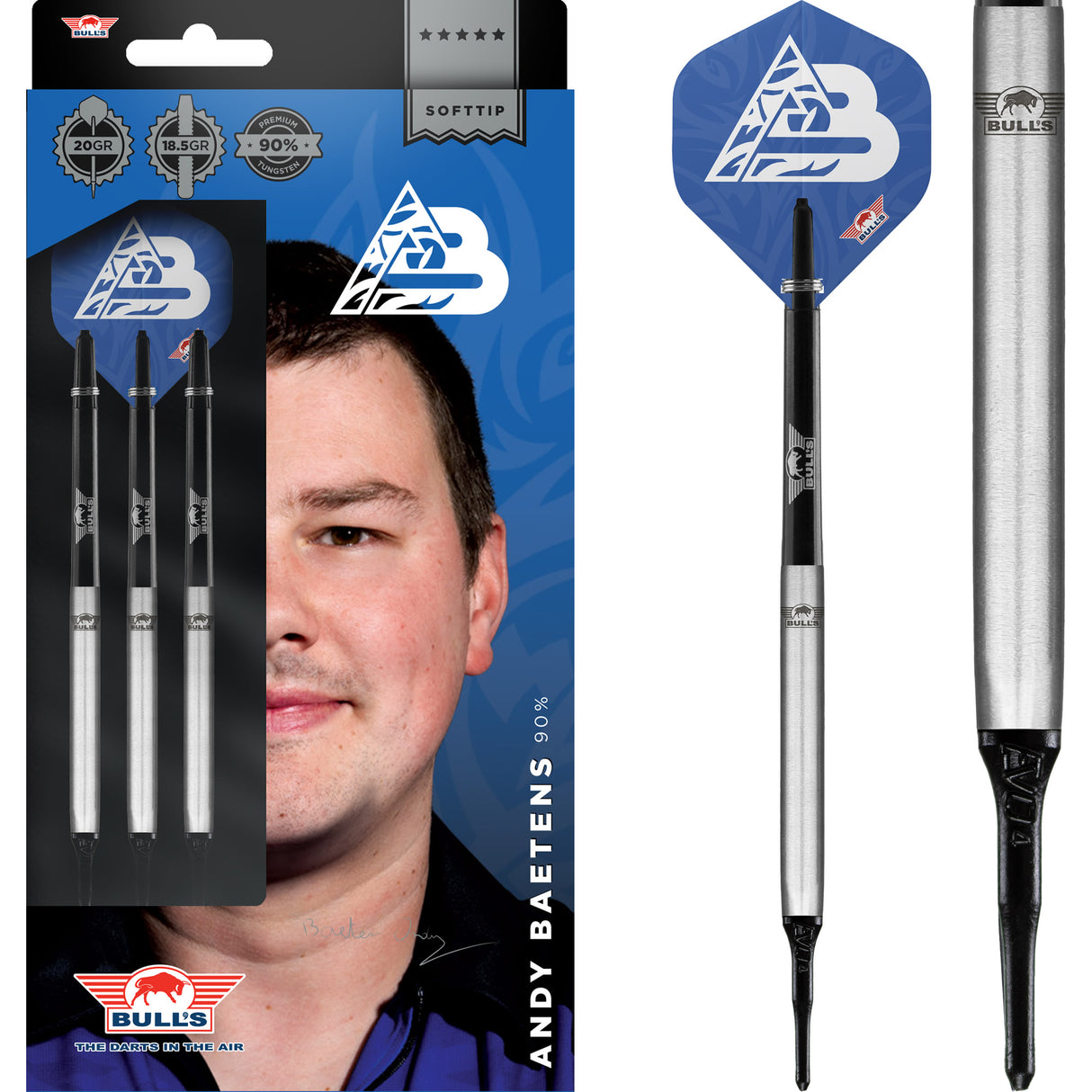 Bulls Andy Baetens Darts - Soft Tip - 90% - Smooth