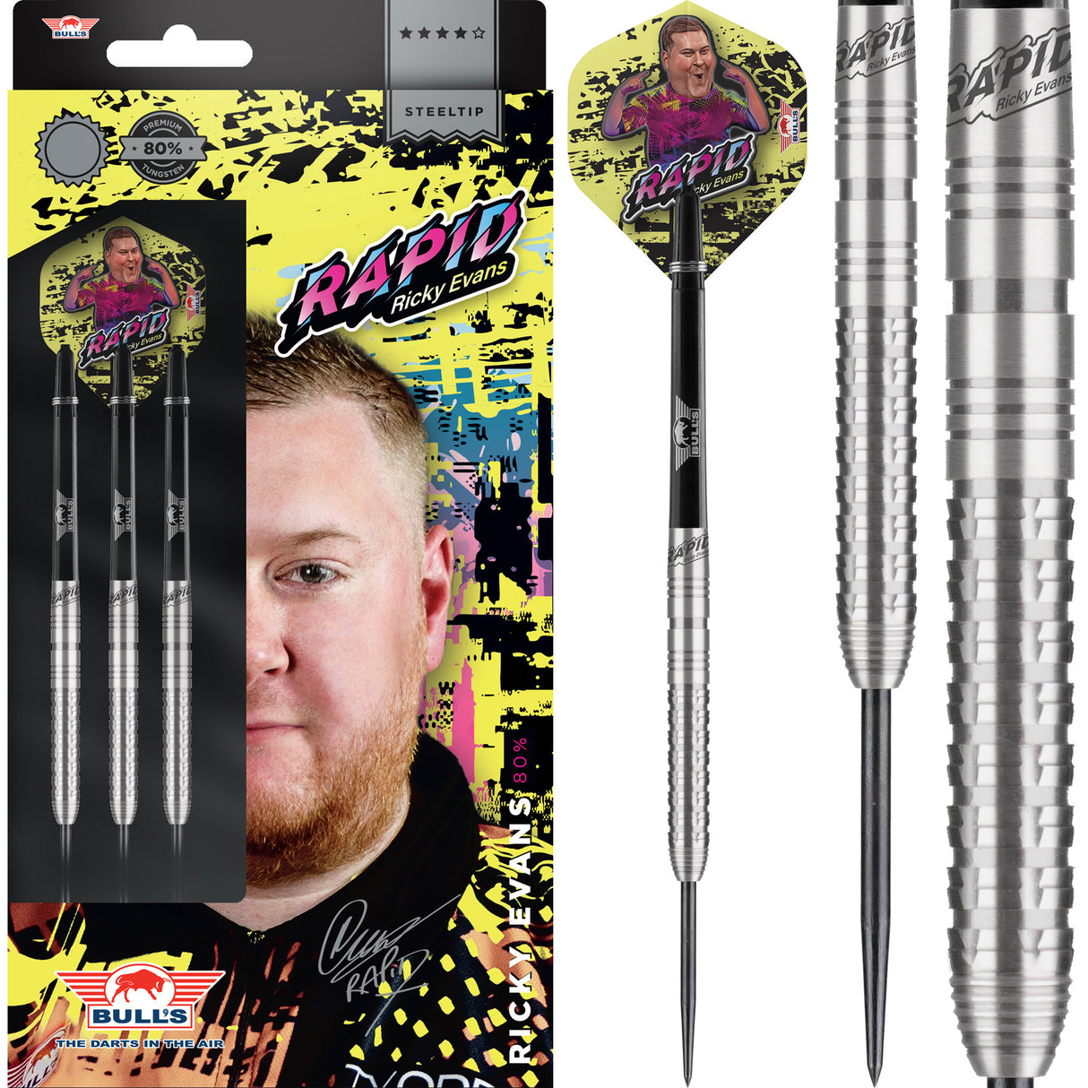 Bulls Ricky Evans Darts - Steel Tip - 80% - Rapid - Natural