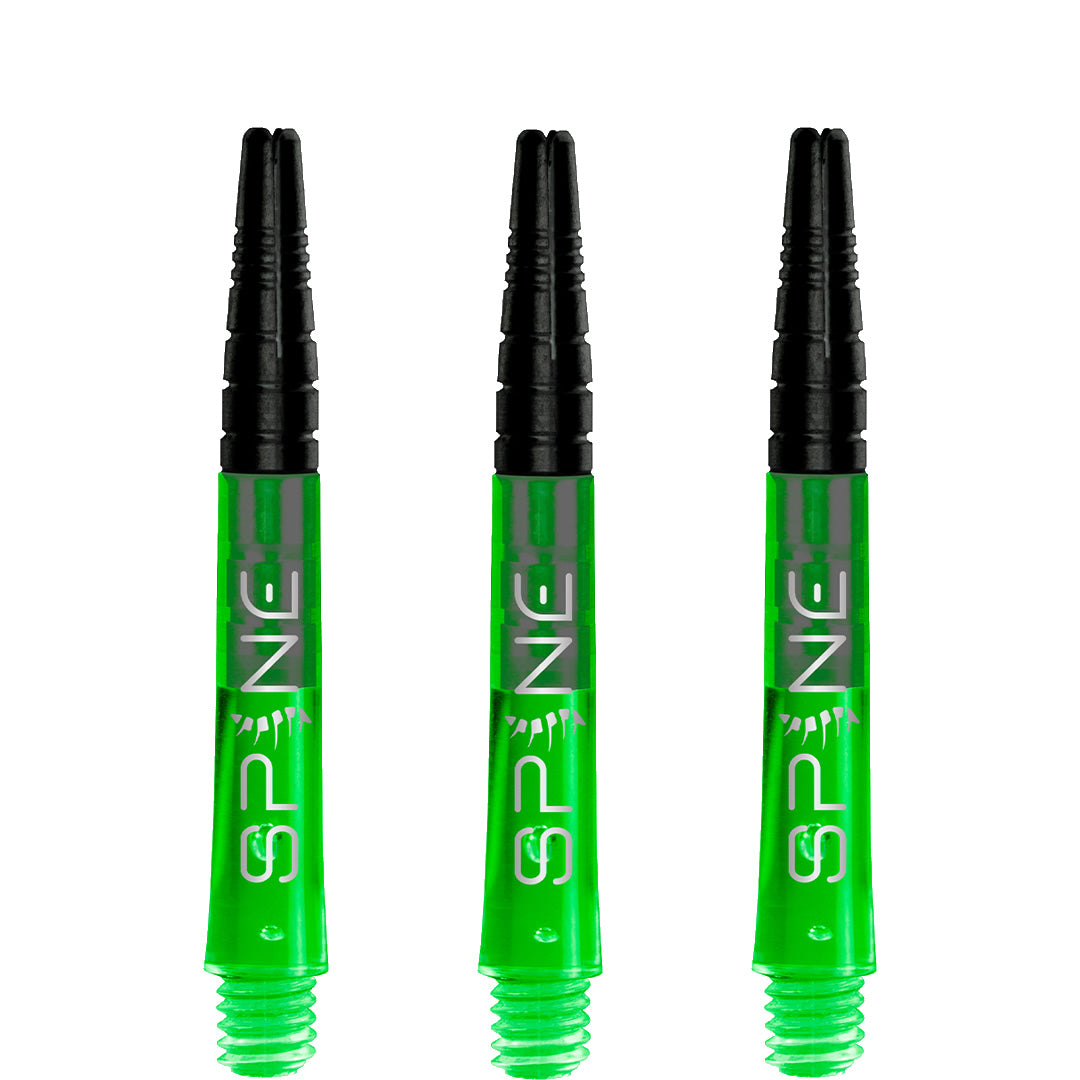 Bulls Spine Dart Shafts - Polycarbonate with Aluminium Top - Green