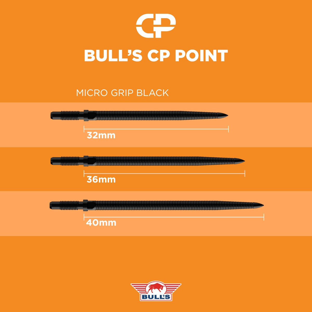 Bulls CP Dart Points - Steel Tip - Micro Grip