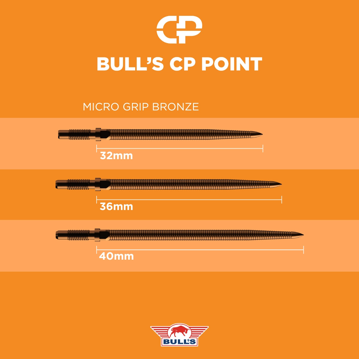 Bulls CP Dart Points - Steel Tip - Micro Grip
