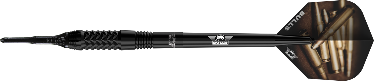 Bulls Caliber Black Darts - Soft Tip - 90% Tungsten