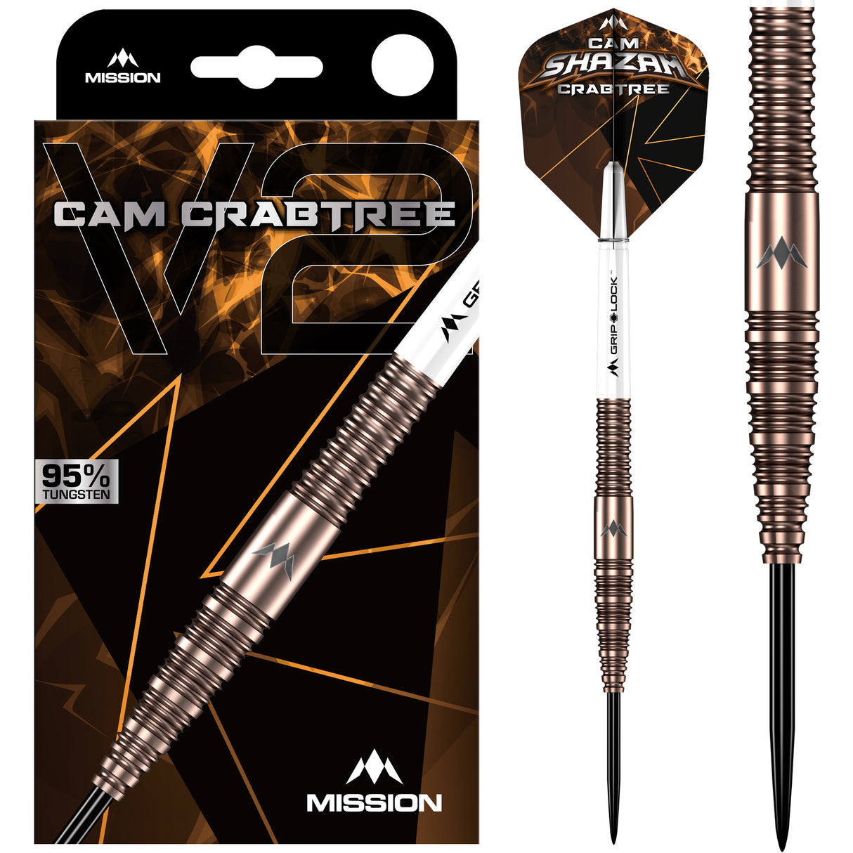 Mission Cam Crabtree Darts - Steel Tip  95% Tungsten - V2