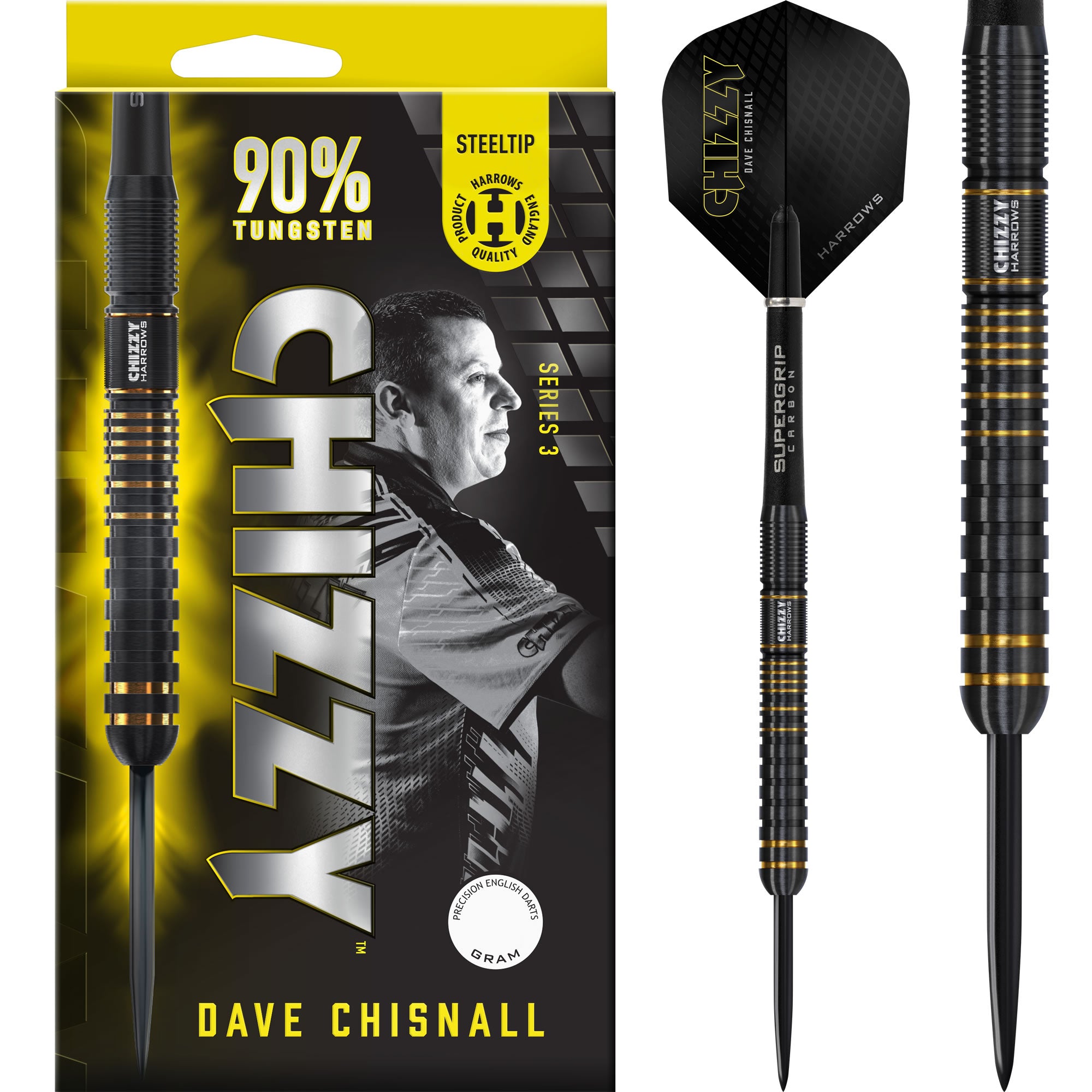 Harrows Dave Chisnall Darts - Chizzy - Steel Tip - 90% Tungsten - Ser