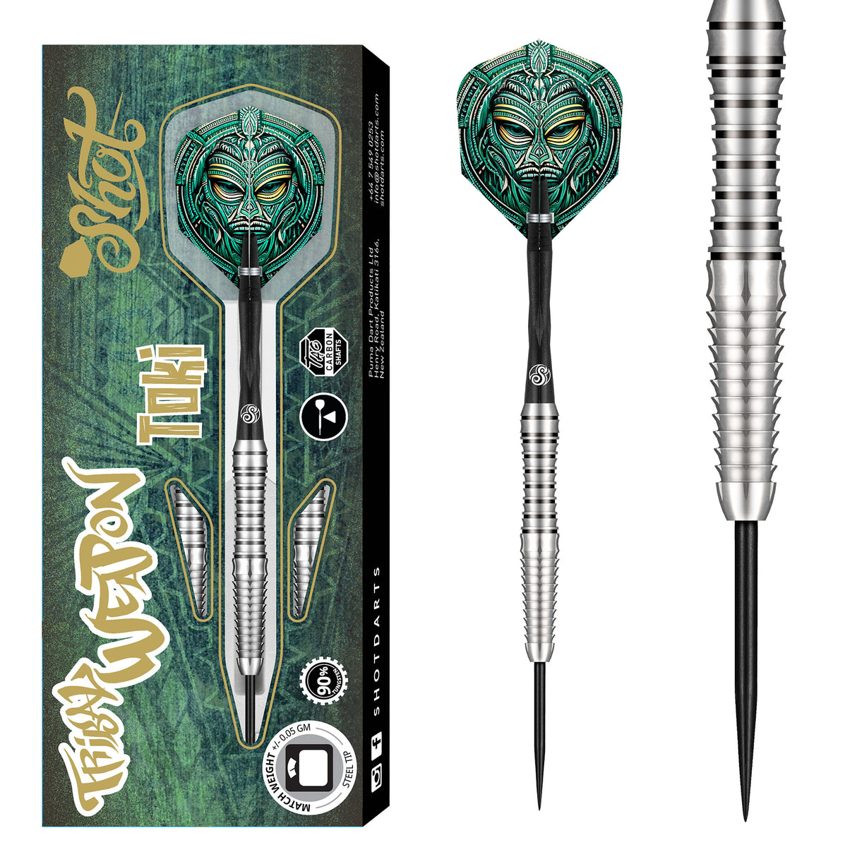 Shot Tribal Weapon Darts - Steel Tip - 90% Tungsten - Toki