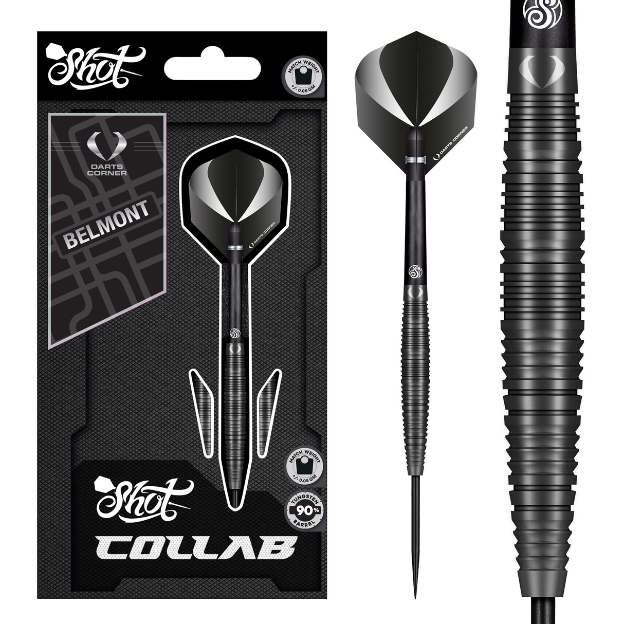 Shot x DC Collab Darts - Steel Tip - 90% Tungsten - Belmont