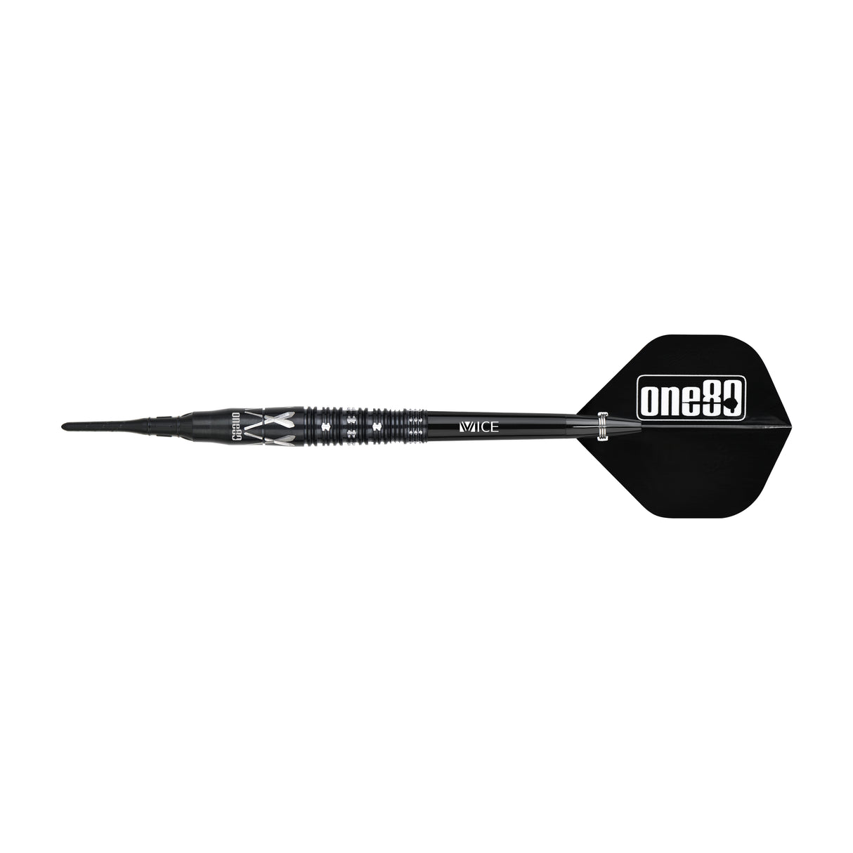 One80 Noriyuki Nakamura Darts - Soft Tip - 90% Tungsten - V4 - Black