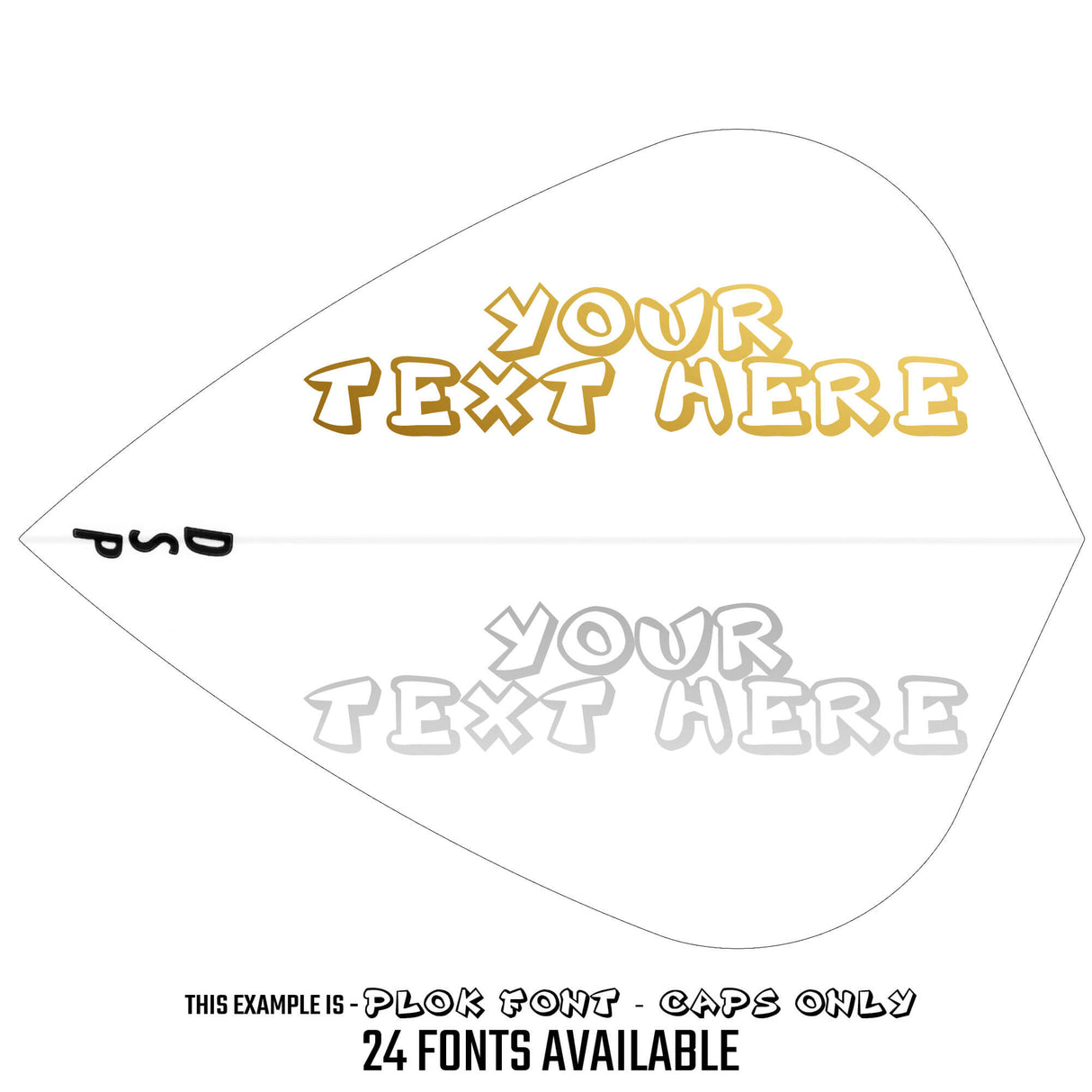 Personalised Flights - Hot Foil - 5 Sets - Poly Plain - Kite - Clear