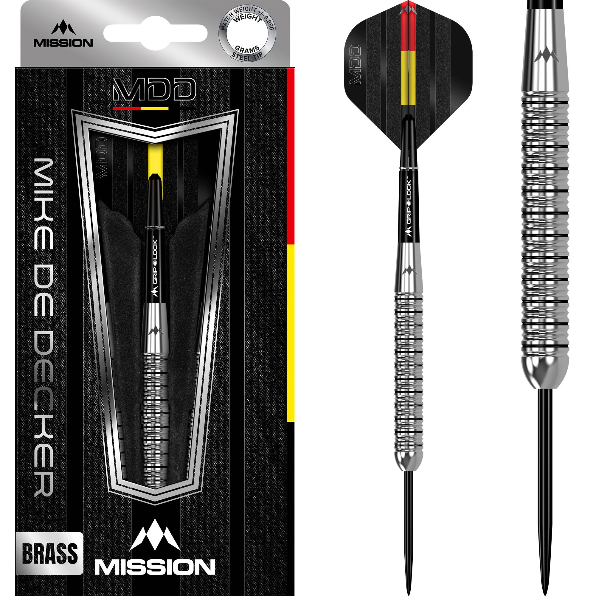 ダーツ Mission ミッション Mike De Decker 20g Mission Mike De Decker Darts - Steel Tip - Brass - Tungsten Look - 20g