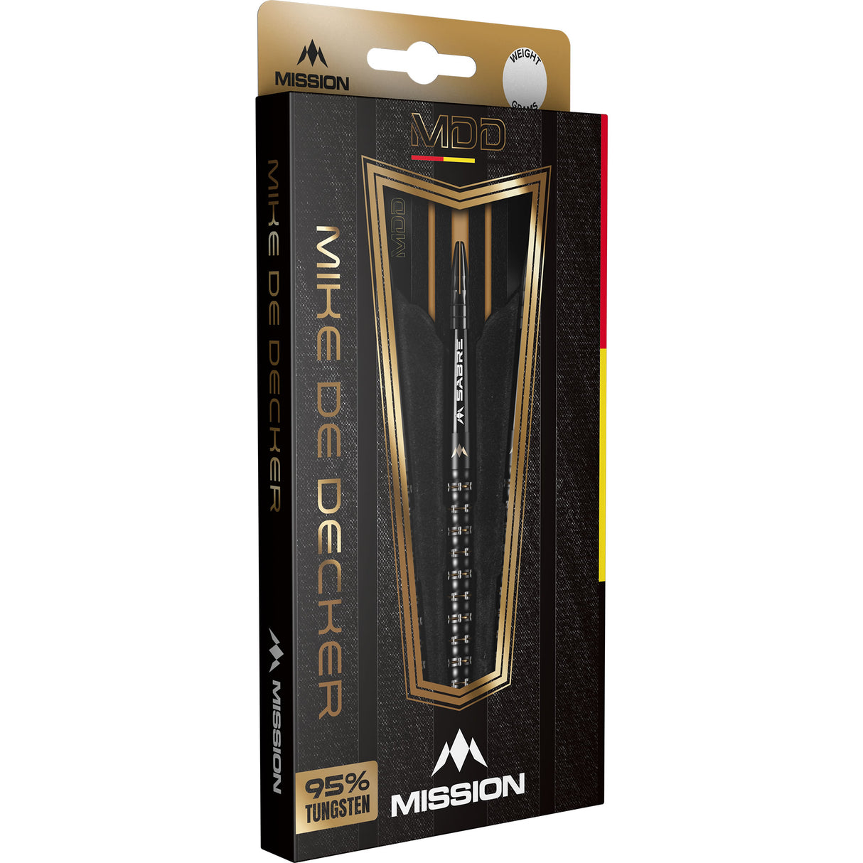 Mission Mike De Decker Darts - Steel Tip - 95% Tungsten - Black & Gold PVD