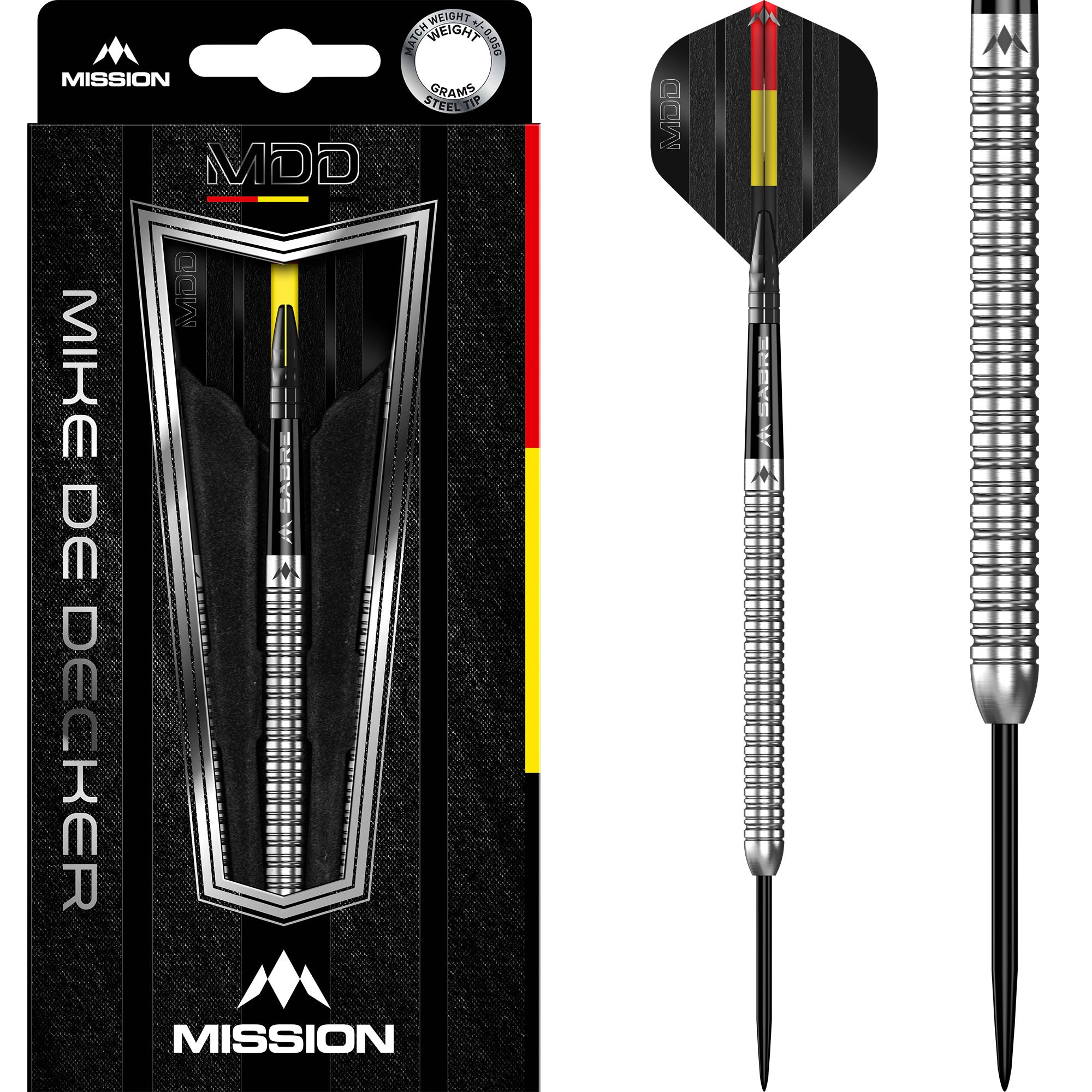 ダーツ Mission Mike De Decker 95% Tungsten 22g Mission Mike De Decker Darts - Steel Tip - 95% Tungsten - Silver