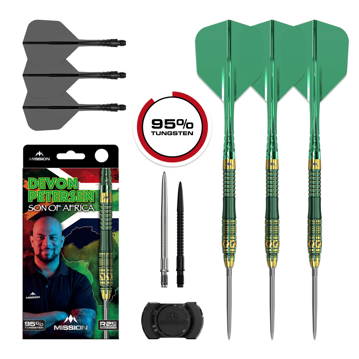 Mission Devon Petersen R2.5 Darts - Steel Tip - 95% Tungsten
