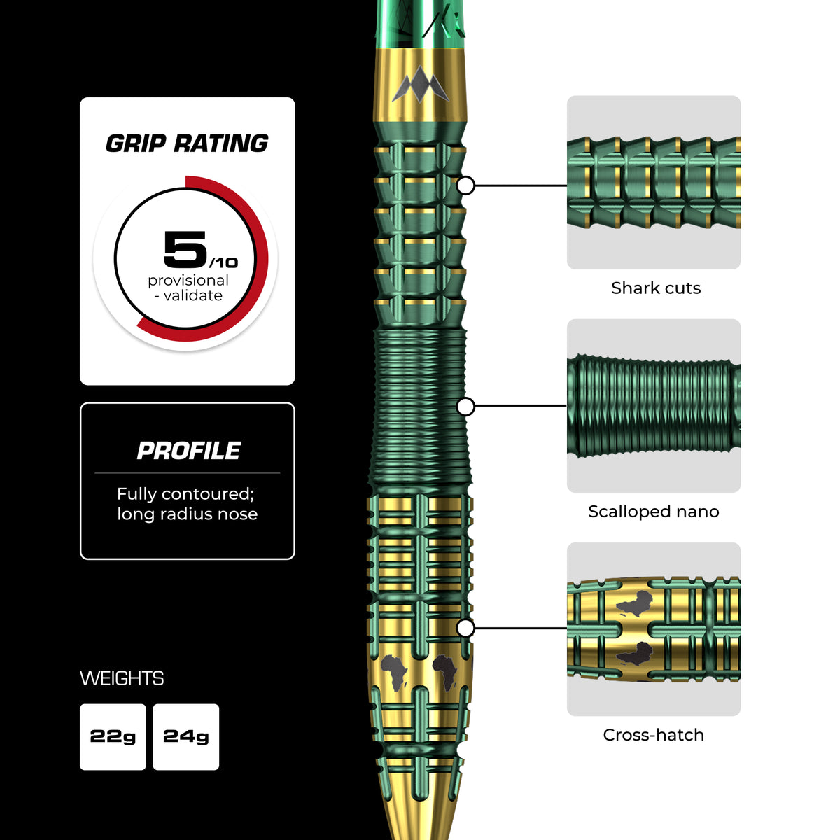 Mission Devon Petersen R2.5 Darts - Steel Tip - 95% Tungsten