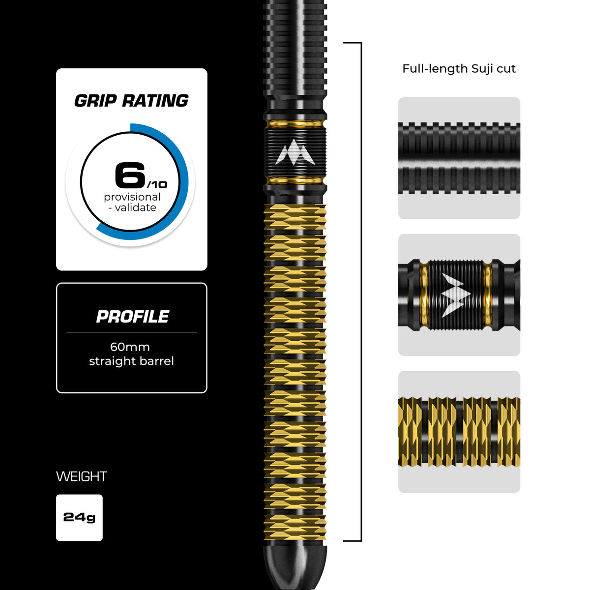 Mission Collab Series R2.5 Darts - Steel Tip - 95% Tungsten - Jake Kenyon