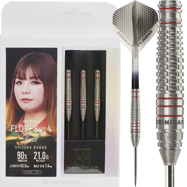 ダーツ TRiNiDAD PRO Flores Type4 STEEL Trinidad Pro Darts - Steel Tip - 90% Tungsten - Flores 4 - 21g
