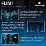 Mission Darts Flint Dart Shirt - Collarless - Lightweight - Black & Blue