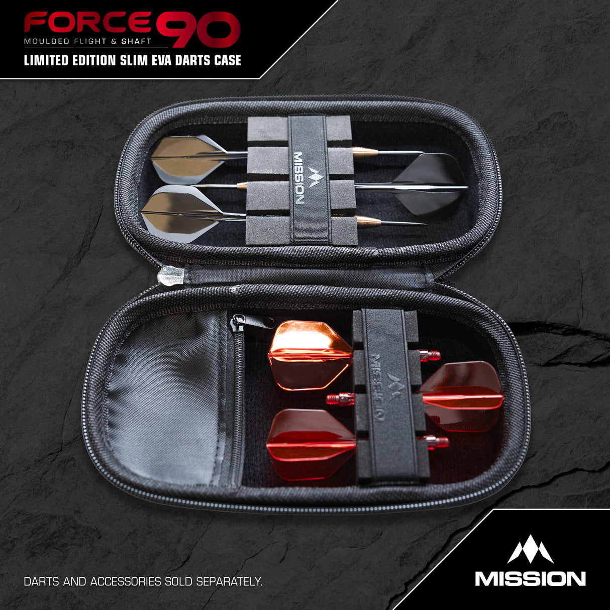 Mission Force 90 Dart Case - EVA Moulded Wallet - Limited Edition - Slim - Grey Denim