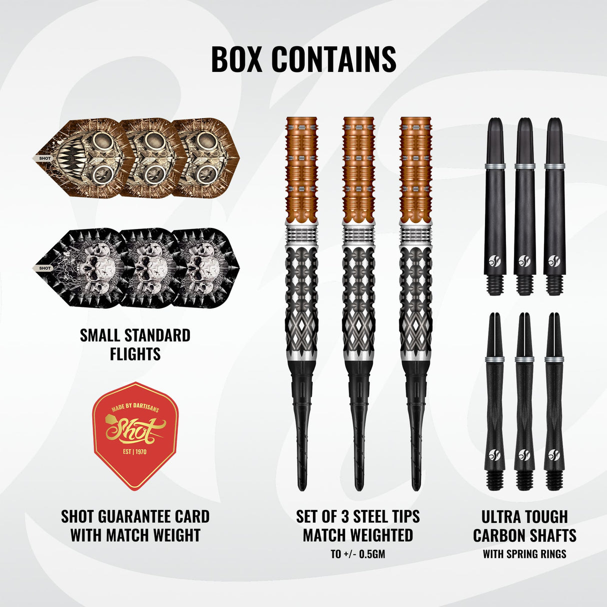Shot Gnarly Darts - Soft Tip - 95% Tungsten - Gnasha