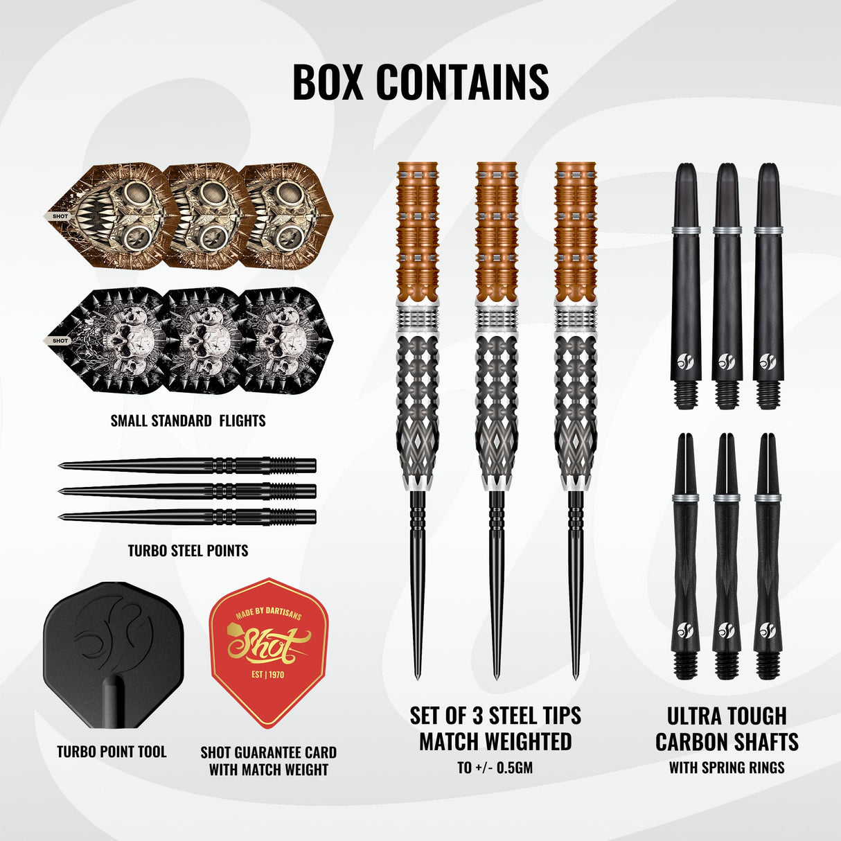Shot Gnarly Darts - Steel Tip - 95% Tungsten - Gnasha