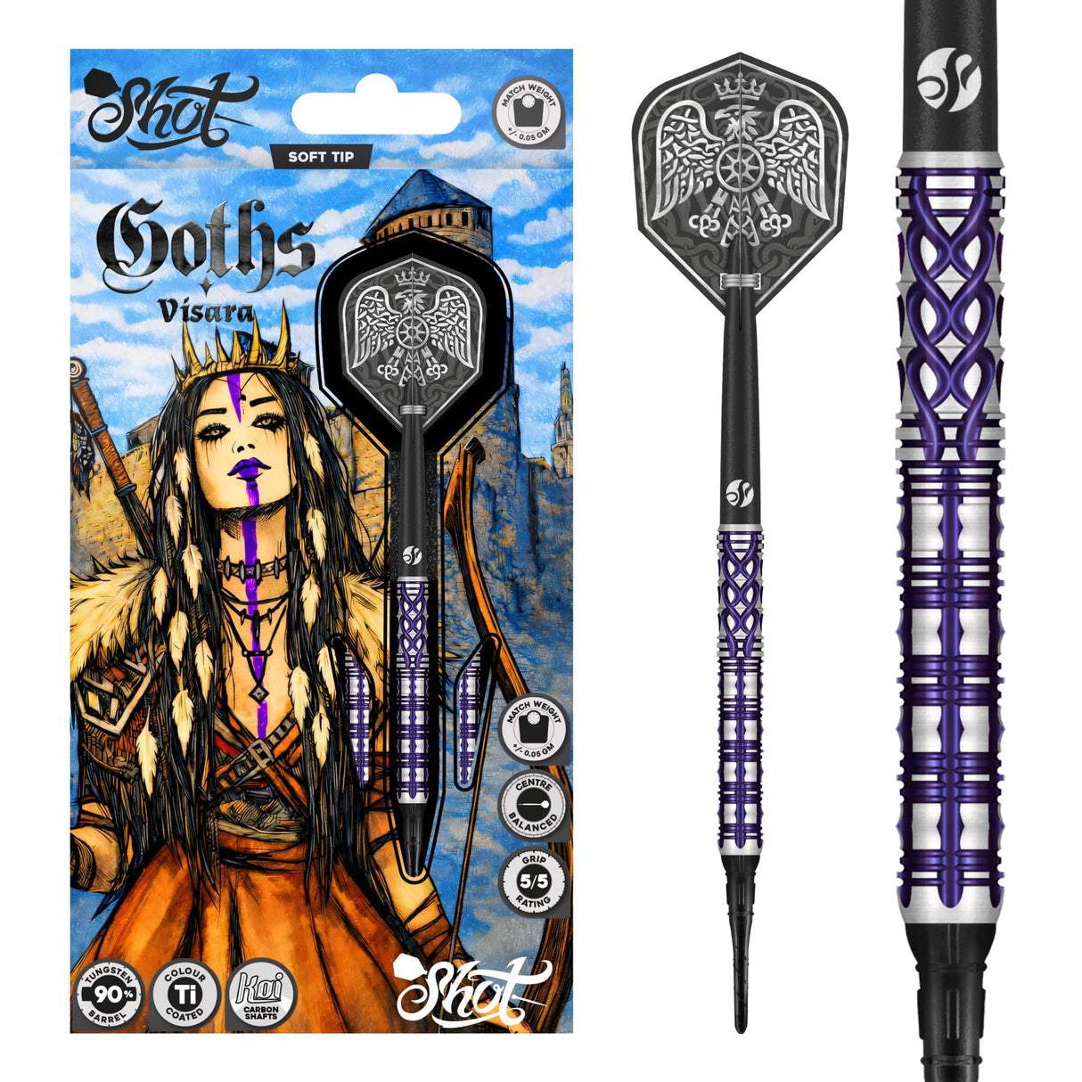 Shot Goths Darts -Soft Tip - 90% Tungsten - Visara