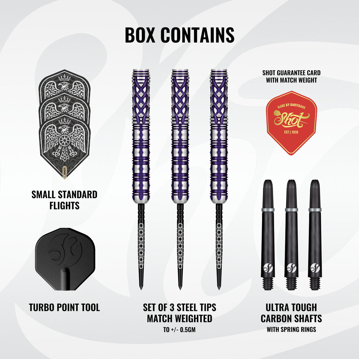 Shot Goths Darts -Steel Tip - 90% Tungsten - Visara