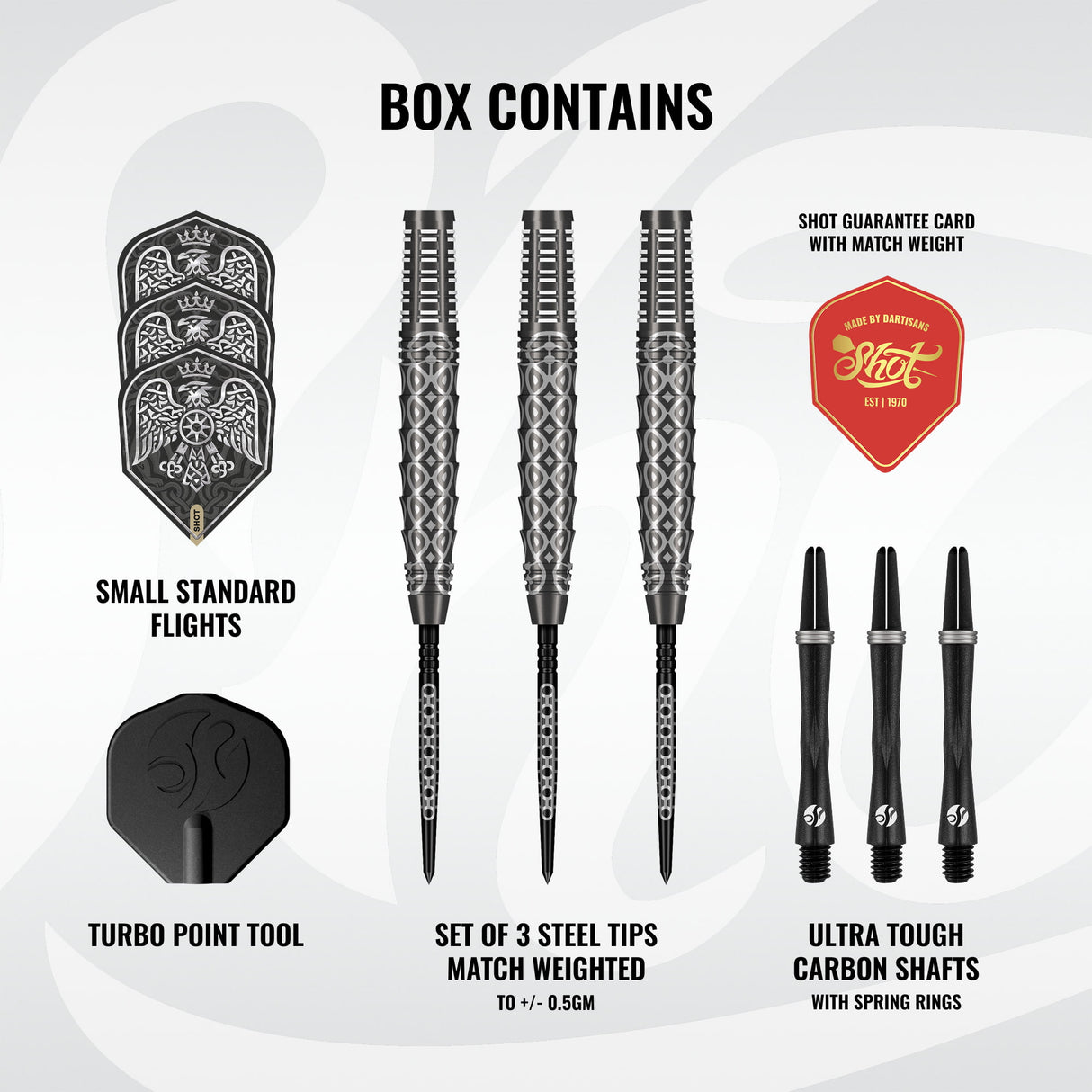 Shot Goths Darts -Steel Tip - 90% Tungsten - Wulfaz