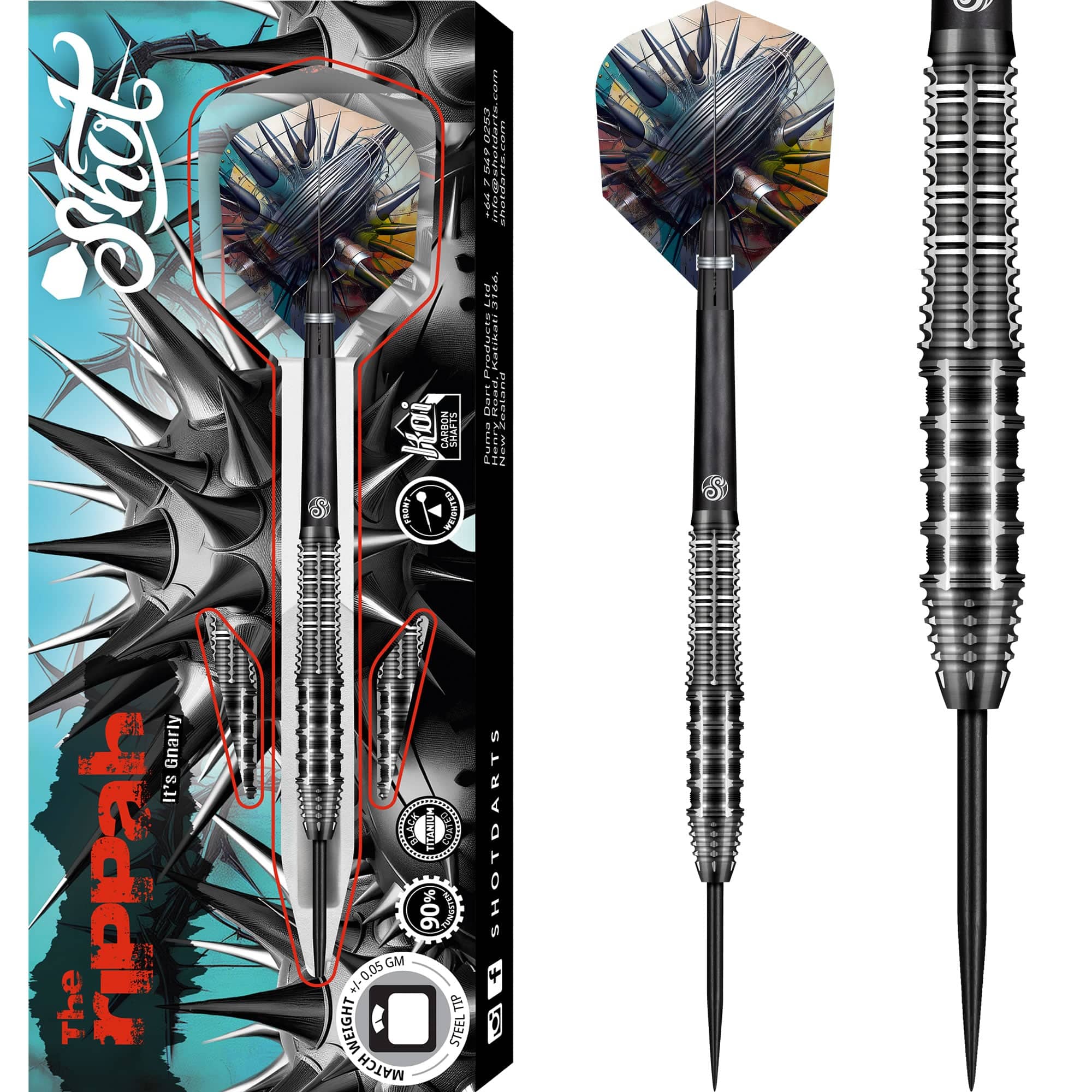 ②【廃盤】DARTS of GlGOR 925 バングル Shot Gnarly Darts - Steel Tip - 90% Tungsten - Rippah
