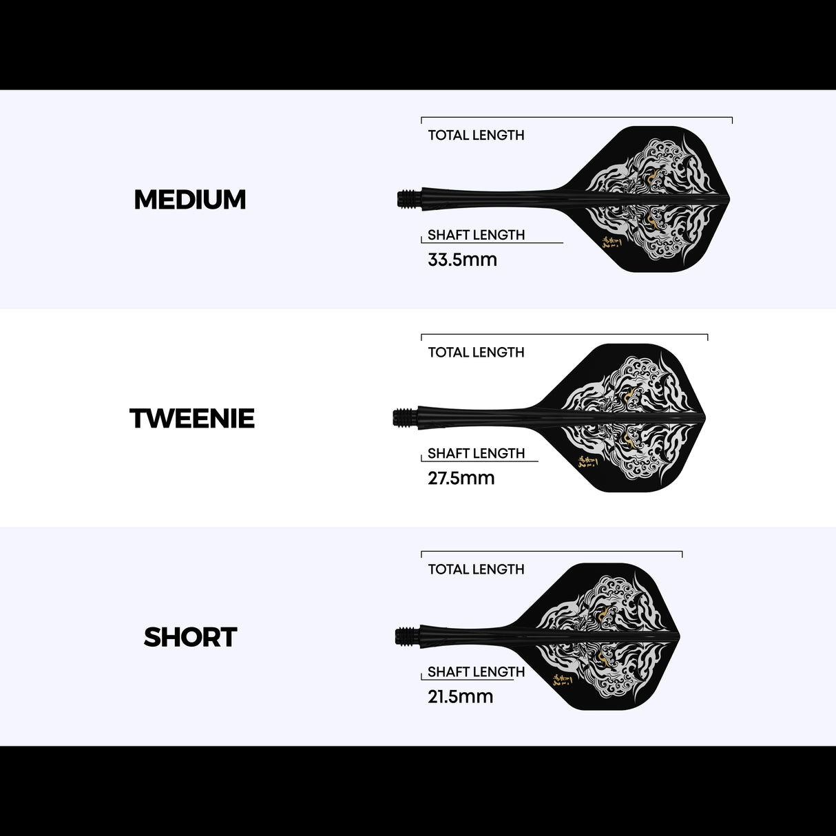 Caliburn SUP Dart Flights - Moulded Shaft & Flight - Han - Standard No6