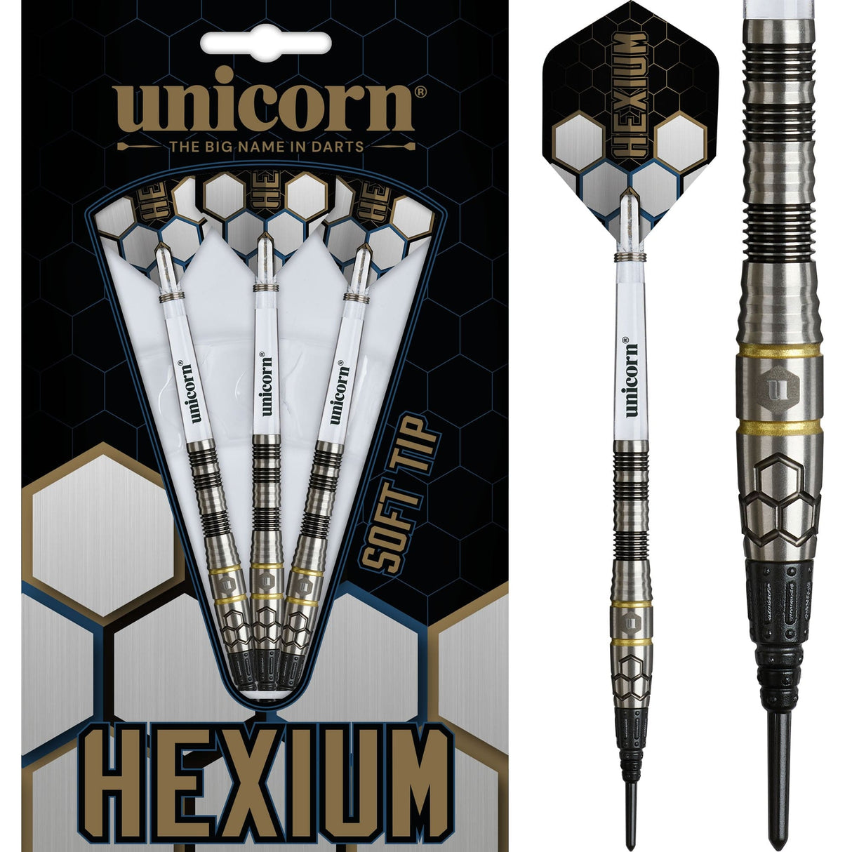 Unicorn Hexium Darts - Soft Tip - 90% Tungsten - Style 1