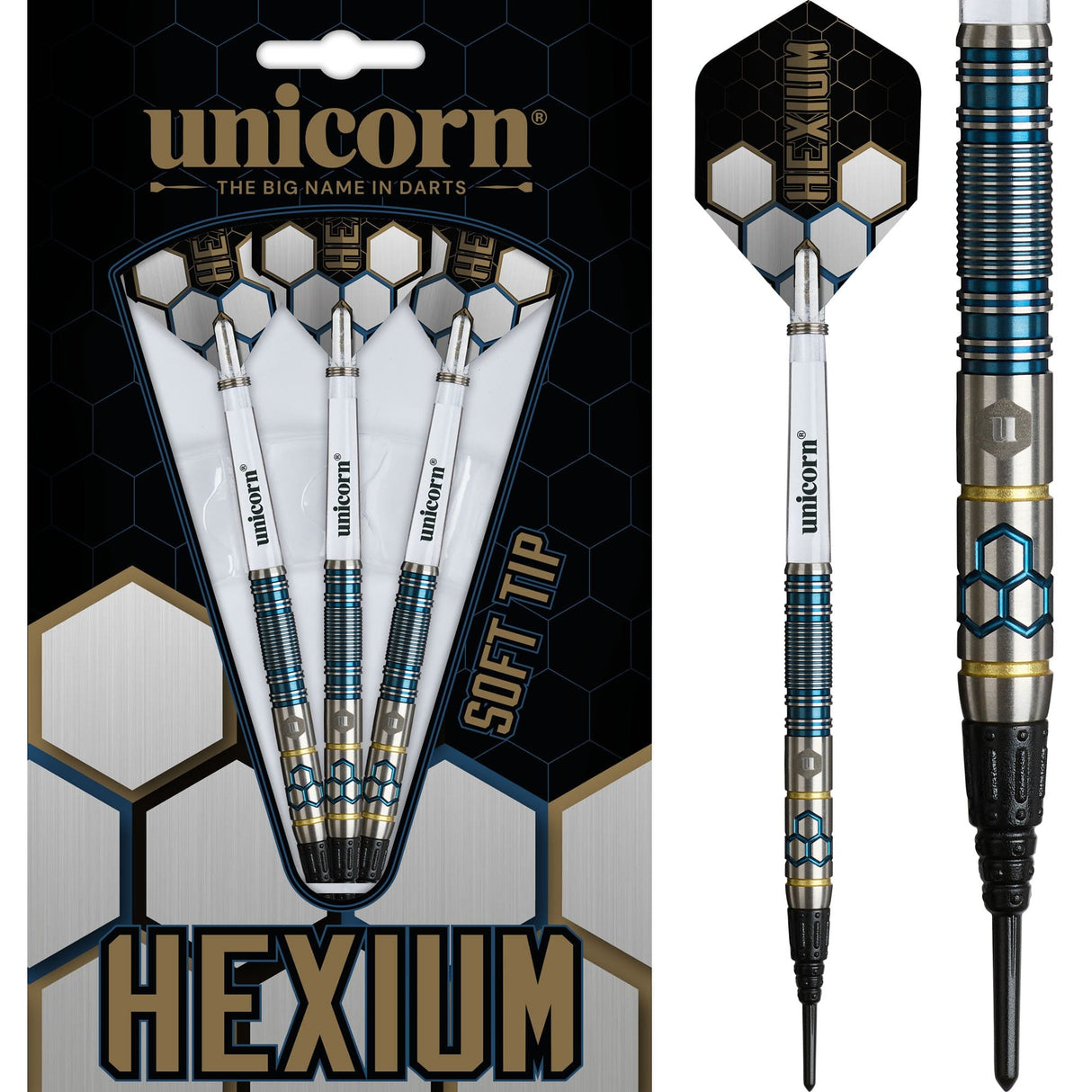 Unicorn Hexium Darts - Soft Tip - 90% Tungsten - Style 2