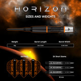 Mission Horizon Darts - Soft Tip - 95% Tungsten - Black PVD & Orange - 18g