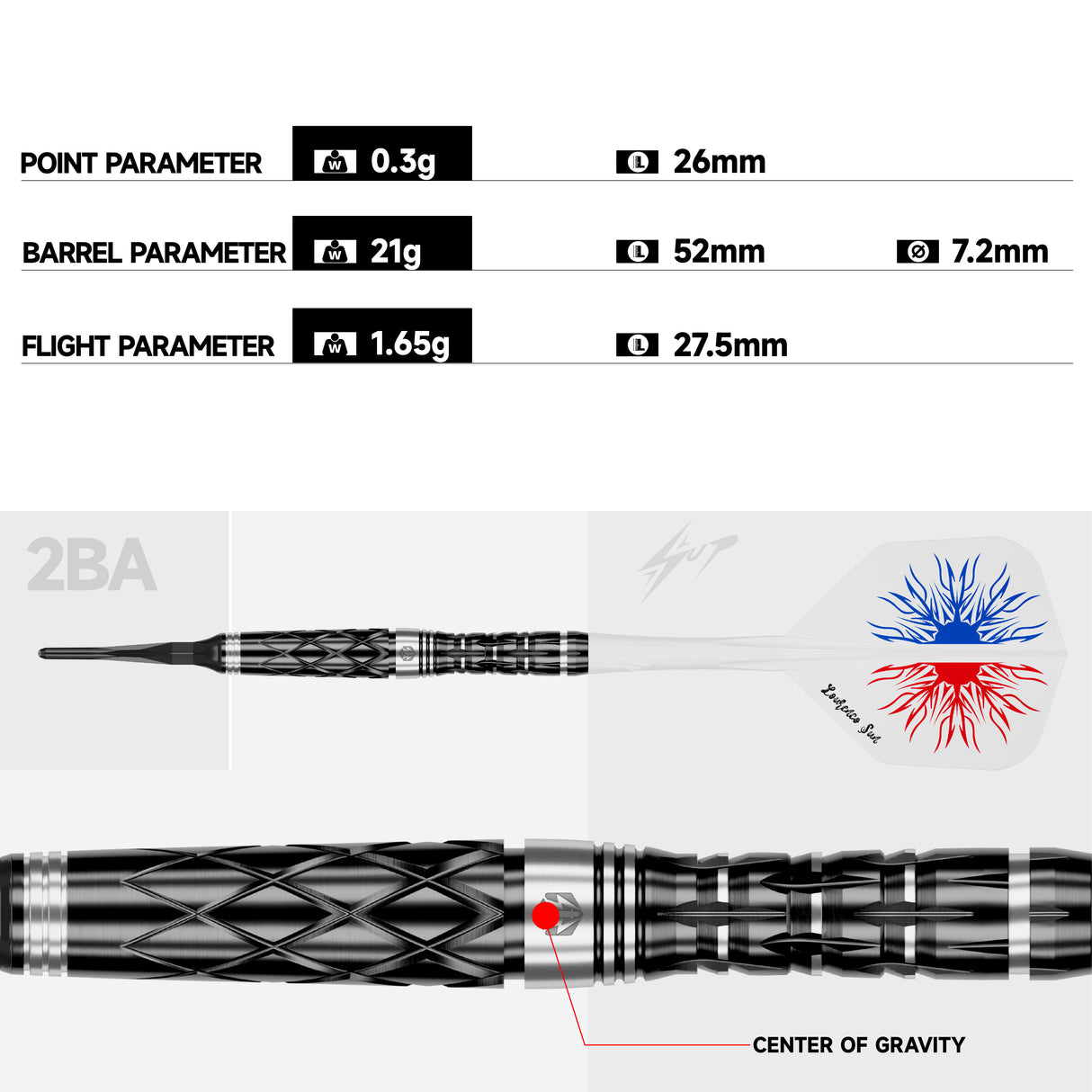 Caliburn Players Darts - Soft Tip - 90% Tungsten - Lourenco