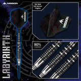 Mission Labyrinth Darts - Steel Tip - 90% Tungsten - Black PVD