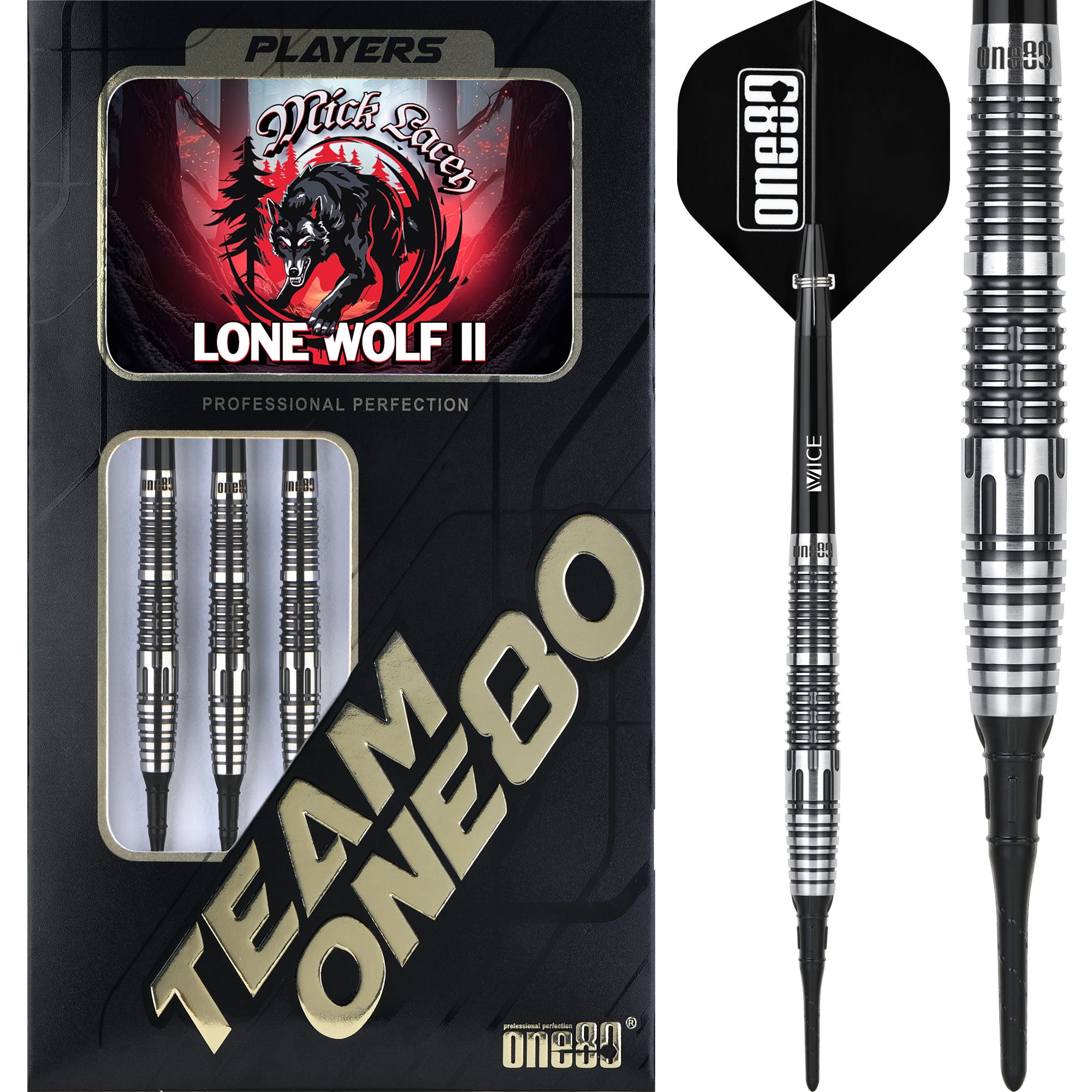 One80 Mick Lacey Darts - Soft Tip - 90% Tungsten - V2 - 19g